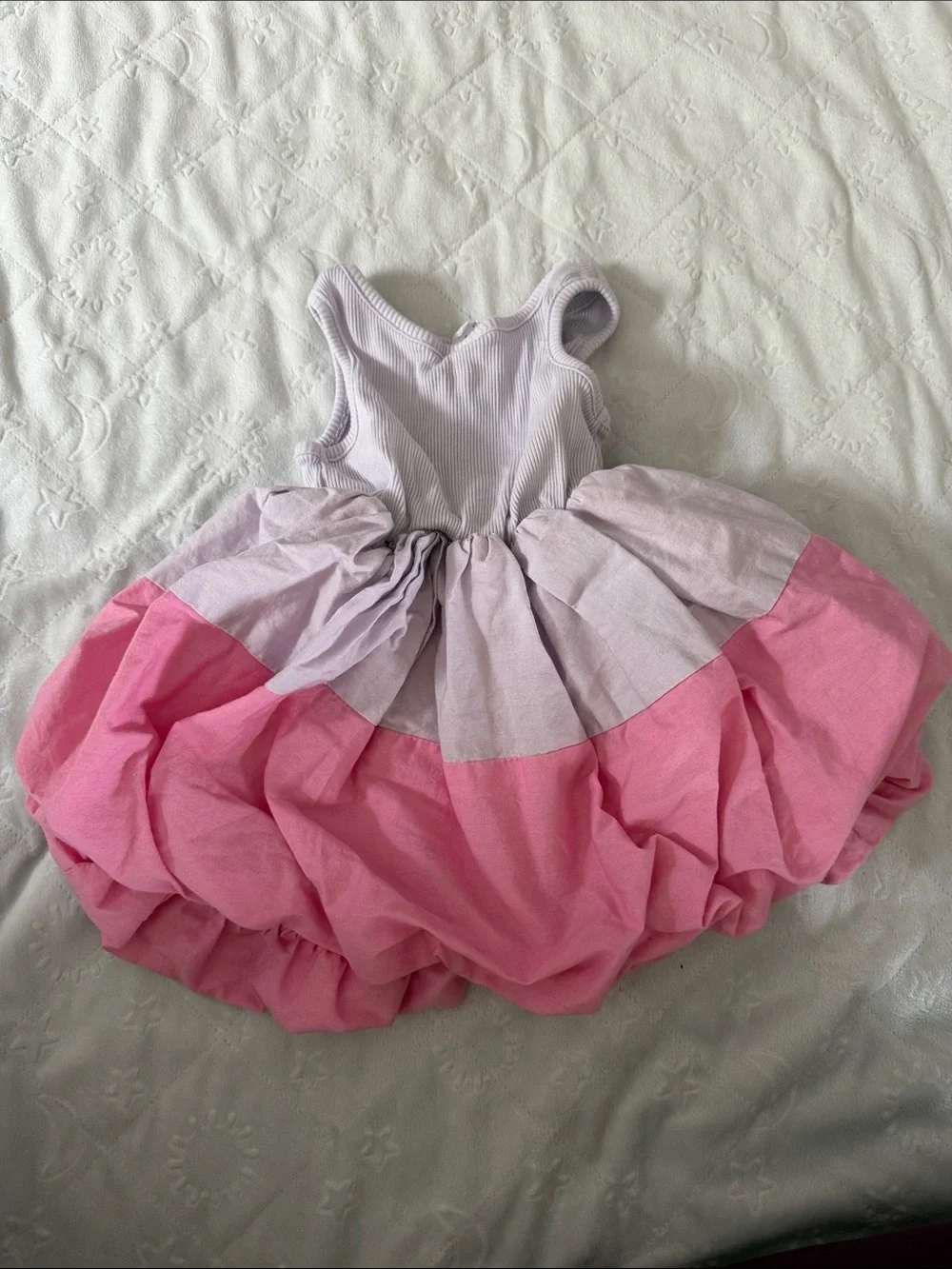 GAP Pink and Light Gray Bubble Dress